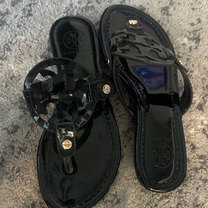 Tory Burch Glossy Black Sandals
